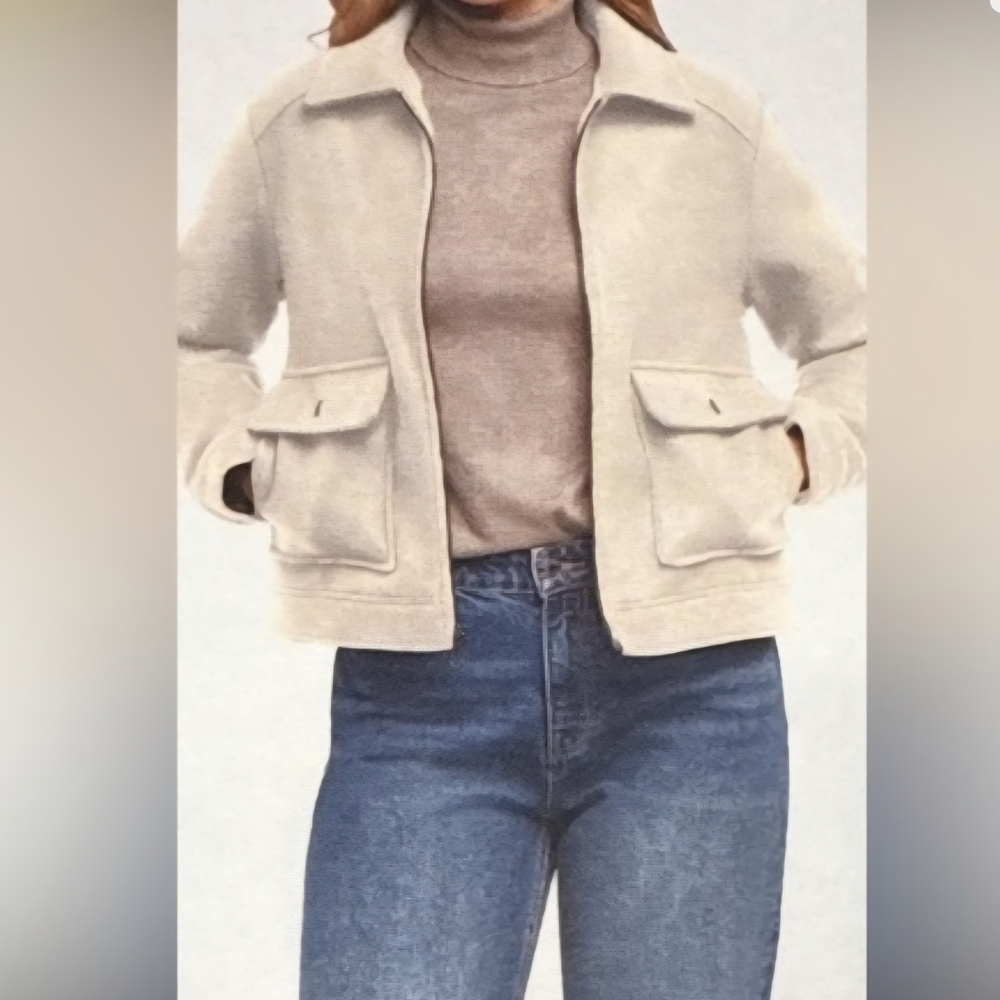 Banana Republic Women's Light Gray Polyester Jacket Size L - Picture 8 of 11